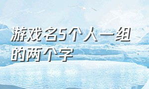 游戏名5个人一组的两个字（游戏5个人队伍名字有创意两个字）