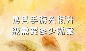 黑月手游头衔升级需要多少勋章