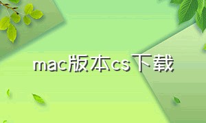 mac版本cs下载