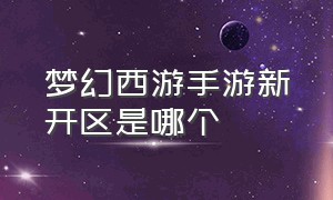 梦幻西游手游新开区是哪个