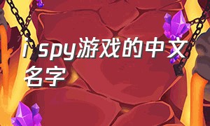 i spy游戏的中文名字（i spy游戏怎么翻译）