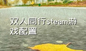 双人同行steam游戏配置