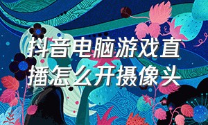 抖音电脑游戏直播怎么开摄像头