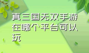 真三国无双手游在哪个平台可以玩