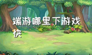 端游哪里下游戏快（端游游戏哪里下载好）