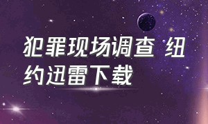 犯罪现场调查 纽约迅雷下载