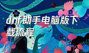 dnf助手电脑版下载流程