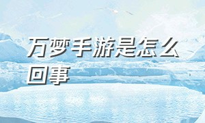 万梦手游是怎么回事