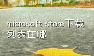 microsoft store下载列表在哪（microsoft store在哪更换下载地址）