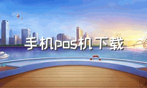 手机pos机下载（手机pos机 app排行榜）