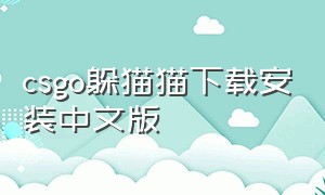 csgo躲猫猫下载安装中文版