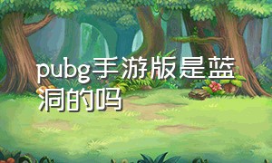 pubg手游版是蓝洞的吗