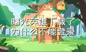 曙光英雄下载了为什么不能登录