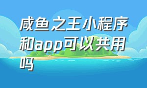 咸鱼之王小程序和app可以共用吗（咸鱼之王为什么小程序和app不一样）