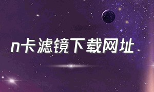 n卡滤镜下载网址