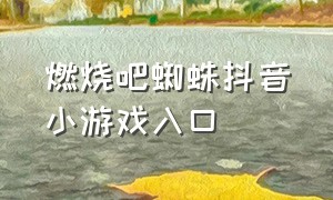 燃烧吧蜘蛛抖音小游戏入口