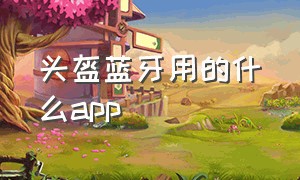 头盔蓝牙用的什么app