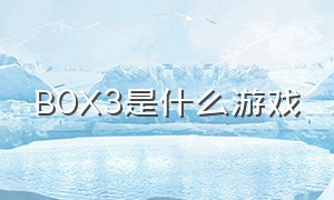 box3是什么游戏