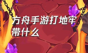 方舟手游打地牢带什么