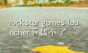 rockstar games launcher下载不了