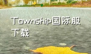 Township国际服下载