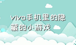 vivo手机里的隐藏的小游戏（vivo手机的隐藏相册在哪）