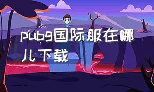 pubg国际服在哪儿下载