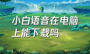 小白语音在电脑上能下载吗