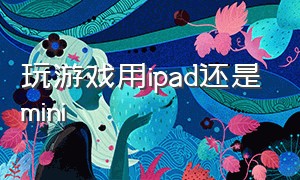 玩游戏用ipad还是mini