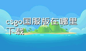 csgo国服版在哪里下载