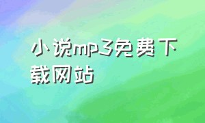 小说mp3免费下载网站