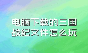 电脑下载的三国战纪文件怎么玩（在电脑上怎么下载三国战纪）