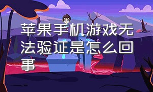 苹果手机游戏无法验证是怎么回事