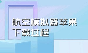 航空模拟器苹果下载过程