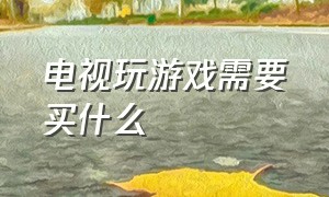 电视玩游戏需要买什么（电视玩游戏买什么设备）