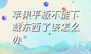 苹果平板不能下载东西了该怎么办