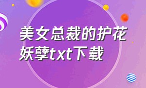 美女总裁的护花妖孽txt下载