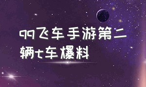 qq飞车手游第二辆t车爆料（qq飞车手游2024年t车爆料）