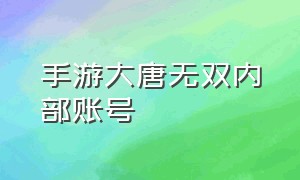 手游大唐无双内部账号（大唐无双手游怎么用网易账号登录）