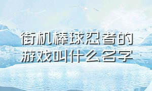 街机棒球忍者的游戏叫什么名字（街机棒球忍者的游戏叫什么名字啊）