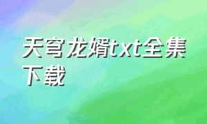 天穹龙婿txt全集下载