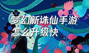 梦幻新诛仙手游怎么升级快