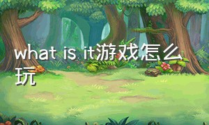what is it游戏怎么玩