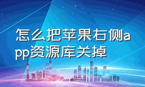 怎么把苹果右侧app资源库关掉