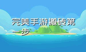 完美手游搬砖第一步（完美手游搬砖怎么变现）