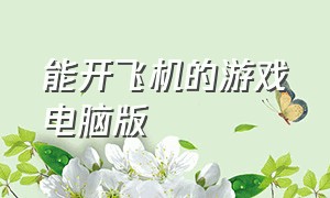 能开飞机的游戏电脑版（能免费开飞机的电脑游戏）