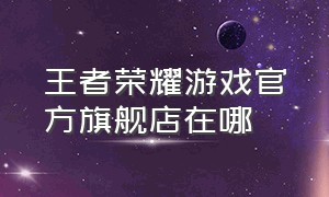 王者荣耀游戏官方旗舰店在哪