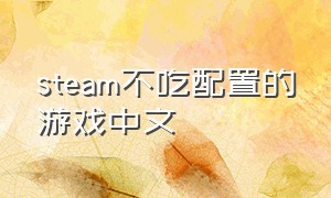 steam不吃配置的游戏中文