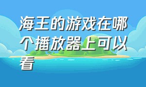 海王的游戏在哪个播放器上可以看