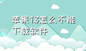 苹果13怎么不能下载软件（苹果13怎么突然下载不了软件了）